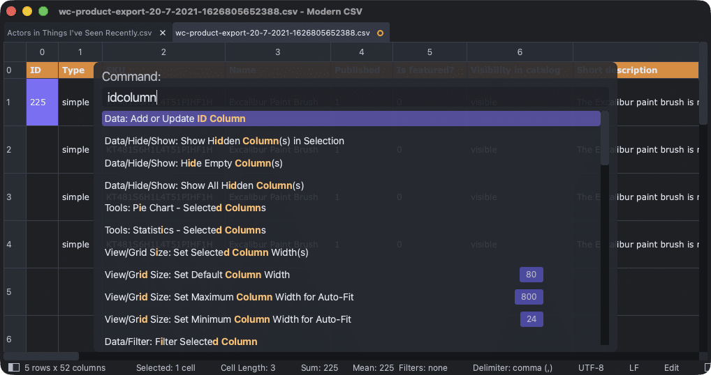 Call the Add or Update ID Column command.