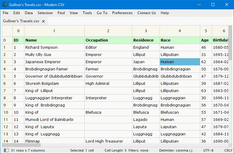 Customization - Modern CSV Documentation